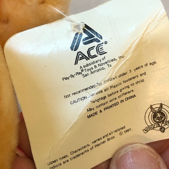 Vintage Porky Pig Plush Animal 1997 Ace Warner Looney Tunes with Tag - Picture 7 of 15